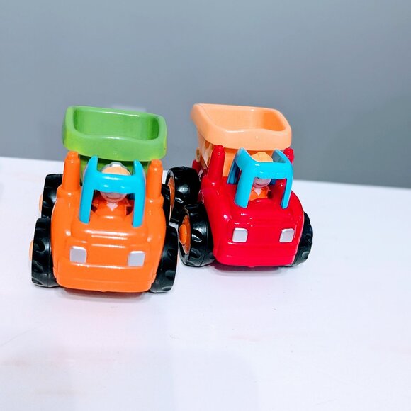 Lot of 9 Friction Powered Car Toys Tractor Dump Truck Mixer Backhoe Vehicles - Picture 4 of 6